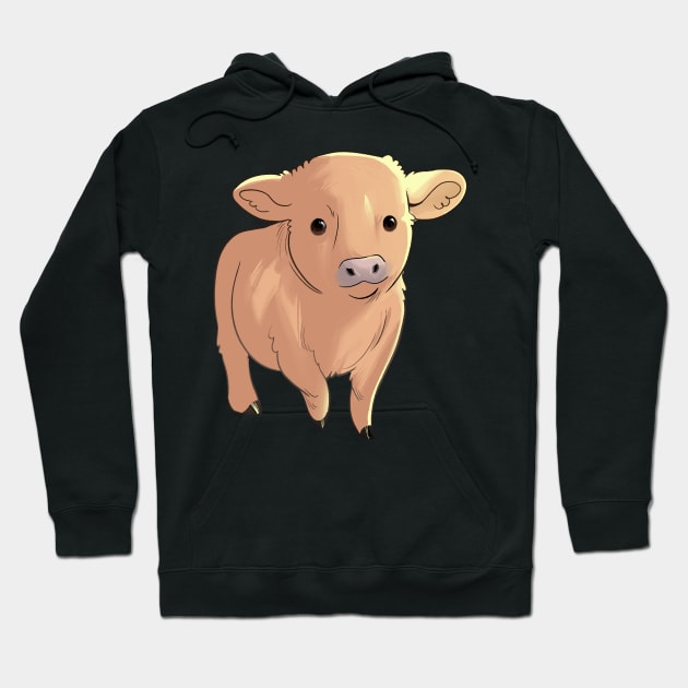 fluffy baby highland cow Hoodie by evumango